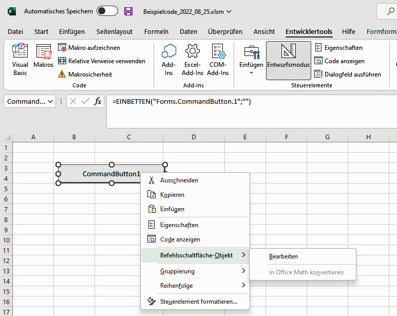 Steuerelemente und Formulare - Excel VBA Tipps